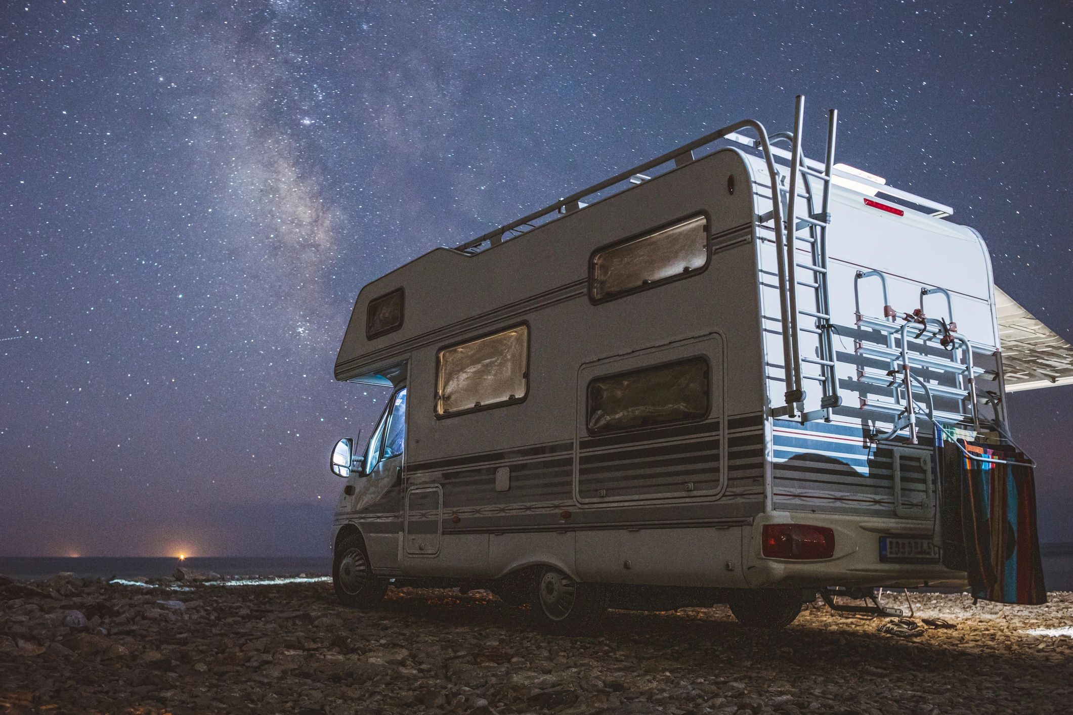RV parked and ready for on-site service